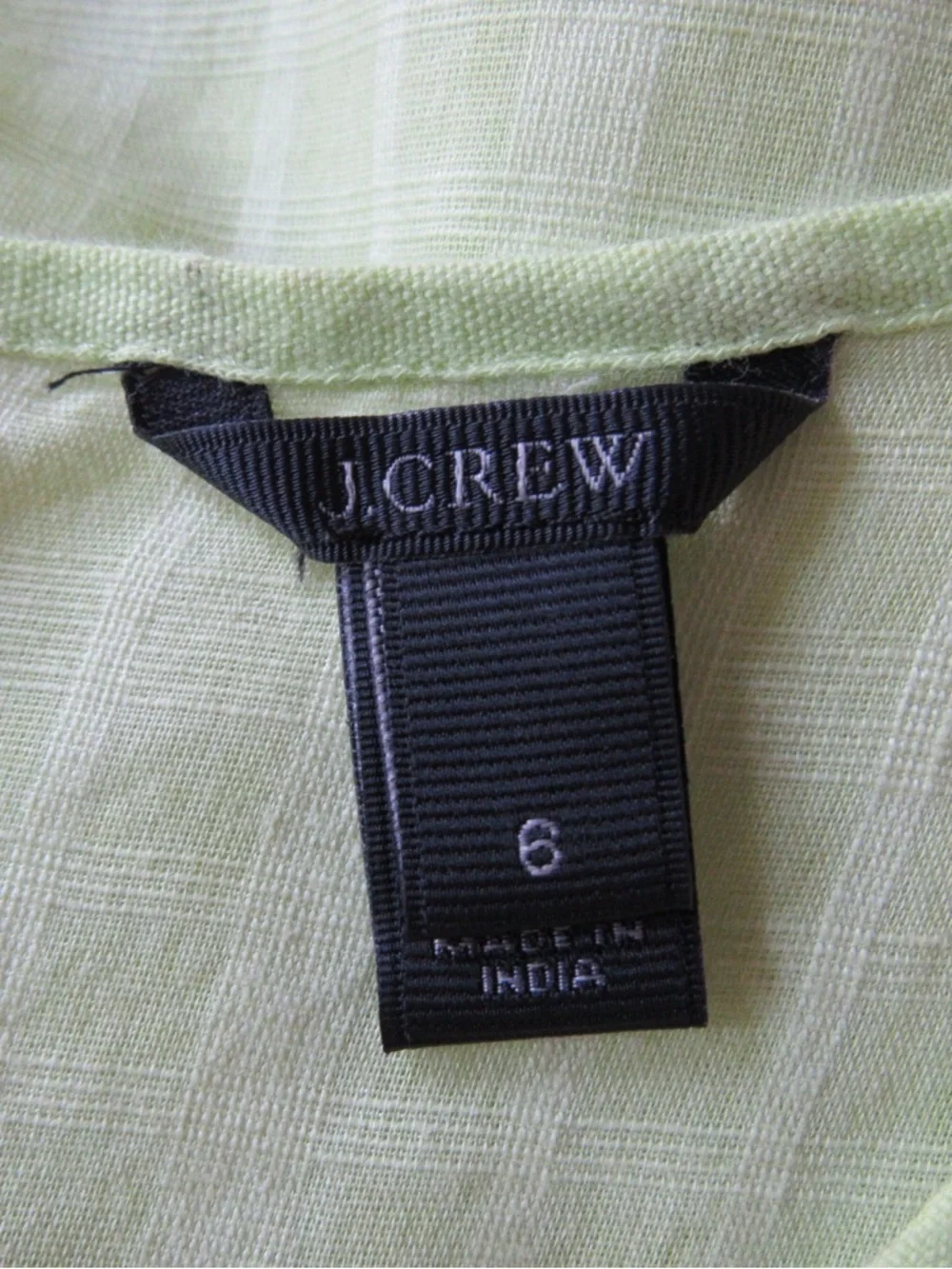 J Crew Sleeveless Embroidered Windowpane Blouse Top 6 Lime Yellow Green Cotton